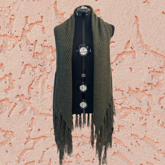 ✨ Chic Open-Front Long Vest Cardigan, Olive Green ✨ - Picture 1 of 7